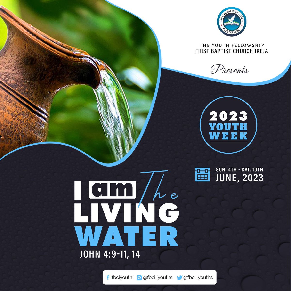 😁Youth Week 2023 is almost here, get ready for a week packed full of blessings. See you there.