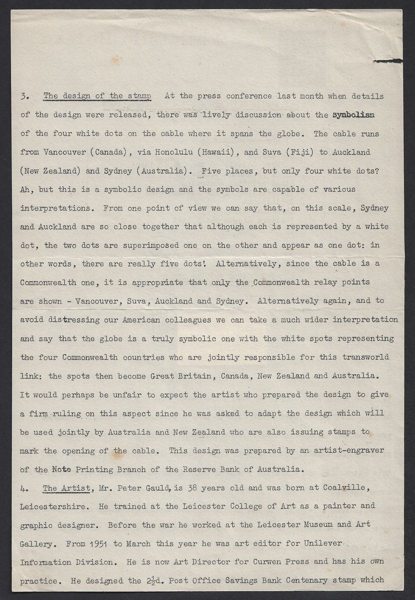 tagula_blue's tweet image. GPO Philatelic Bulletin from November 1963 showing subscribing customers a preview of the COMPAC issue. "Technical problems and costs of colour reproduction have led us to use a "cancelled" copy of the item".
#COMPAC #Rarity @ TagulaBlueStamps.com