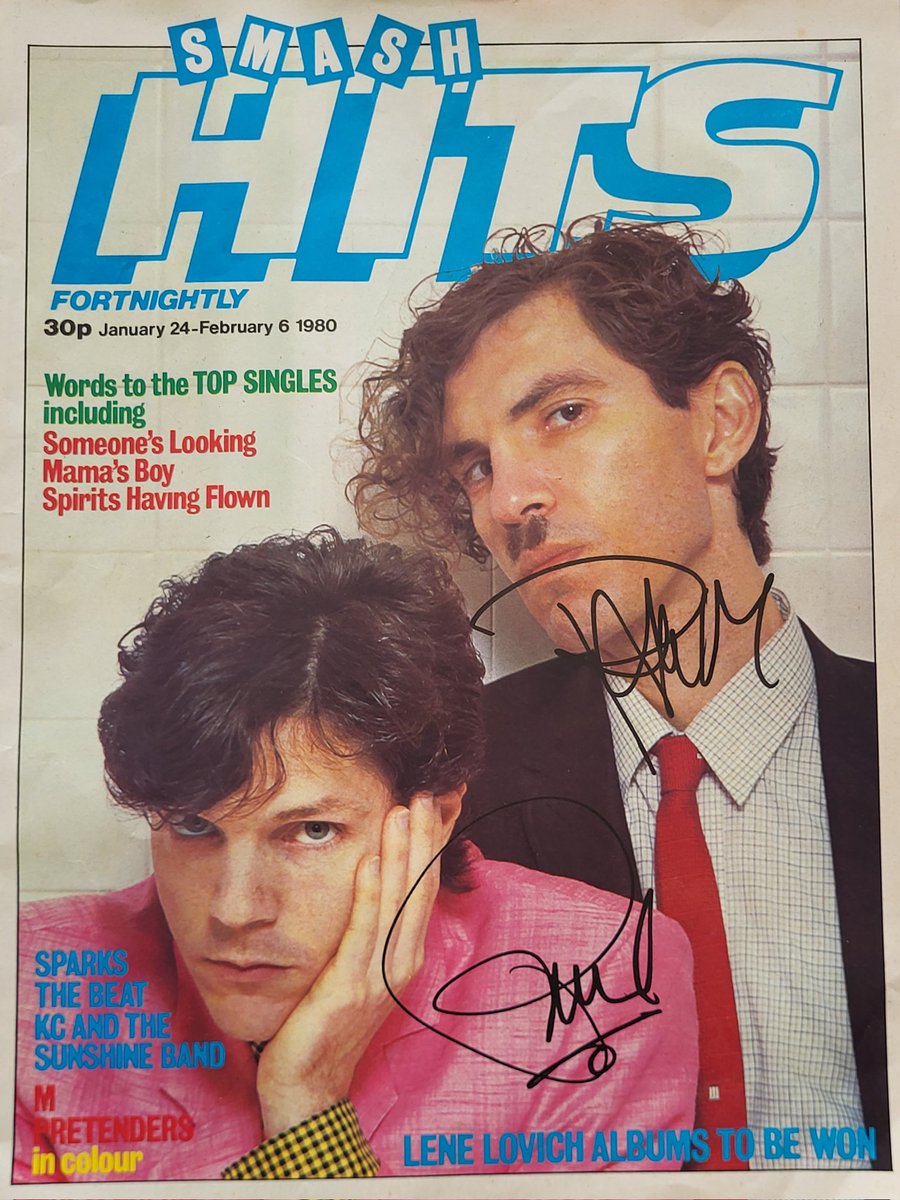 A huge Thank You to legendary Electronic Pop Duo #RonMael & @RussellMael of @sparksofficial for supporting the @SmashHits_ Challenge for @TeenageCancer Trust and signing this....