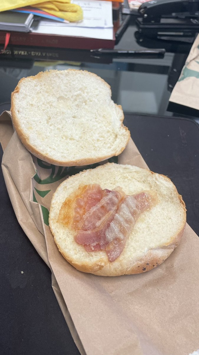 THE_DON_TOG's tweet image. Starbucks - I couldnt wait to tuck in to my bacon roll this morning….. oh wait!!

Absolutely awful.

I purchase at least one large coffee every day on my commute but that will be stopping