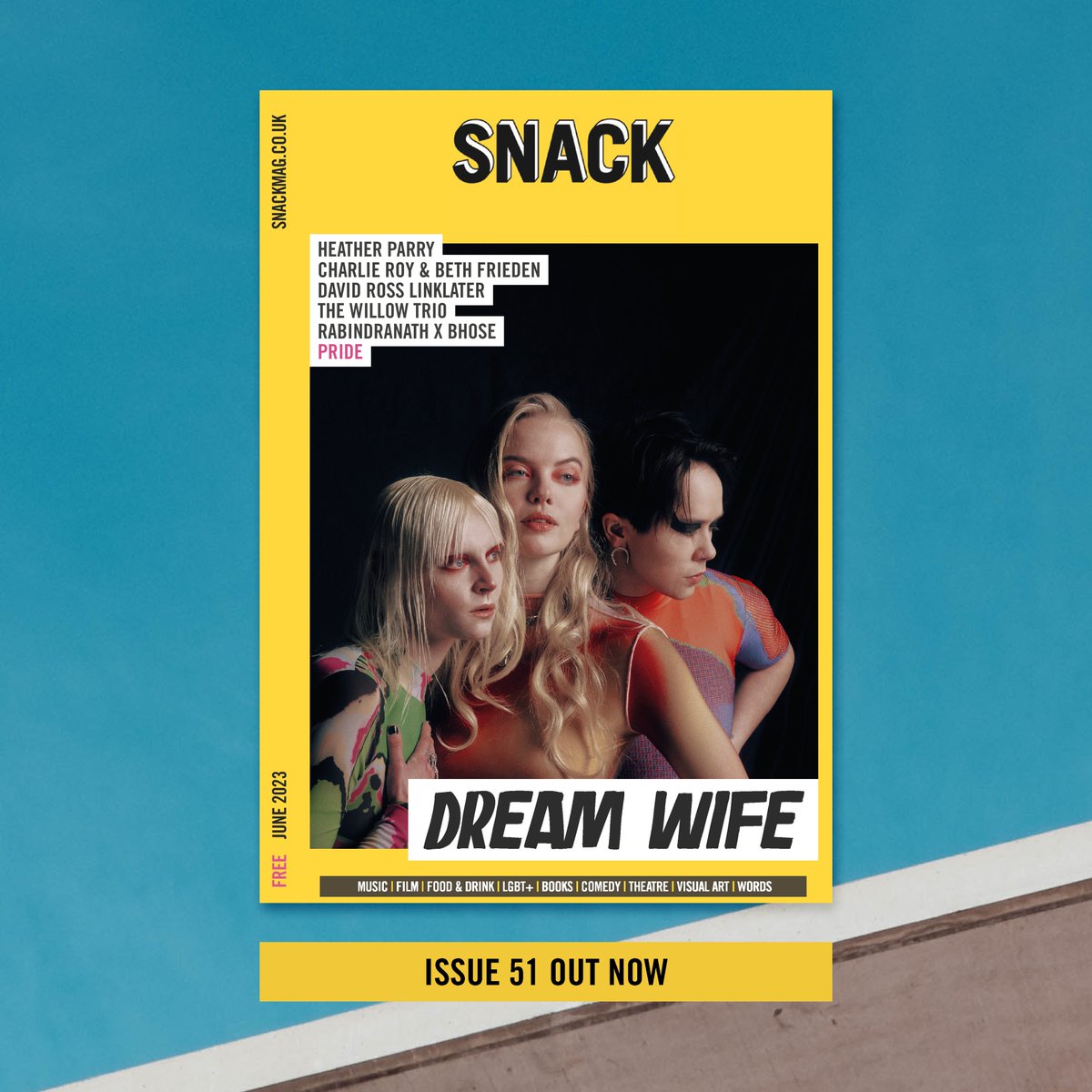 It's SNACK time! JUNE Issue 51 OUT NOW. feat. @DreamWifeMusic The Willow Trio @HeatherParryUK @DayInSpace & Beth Frieden @DavidRossLinkla Rabindranath X Bhose @The_SiO_Project @solasfestival @gallusareaband & MORE READ HERE snackmag.co.uk/read-this-mont…… Enjoy 💛
