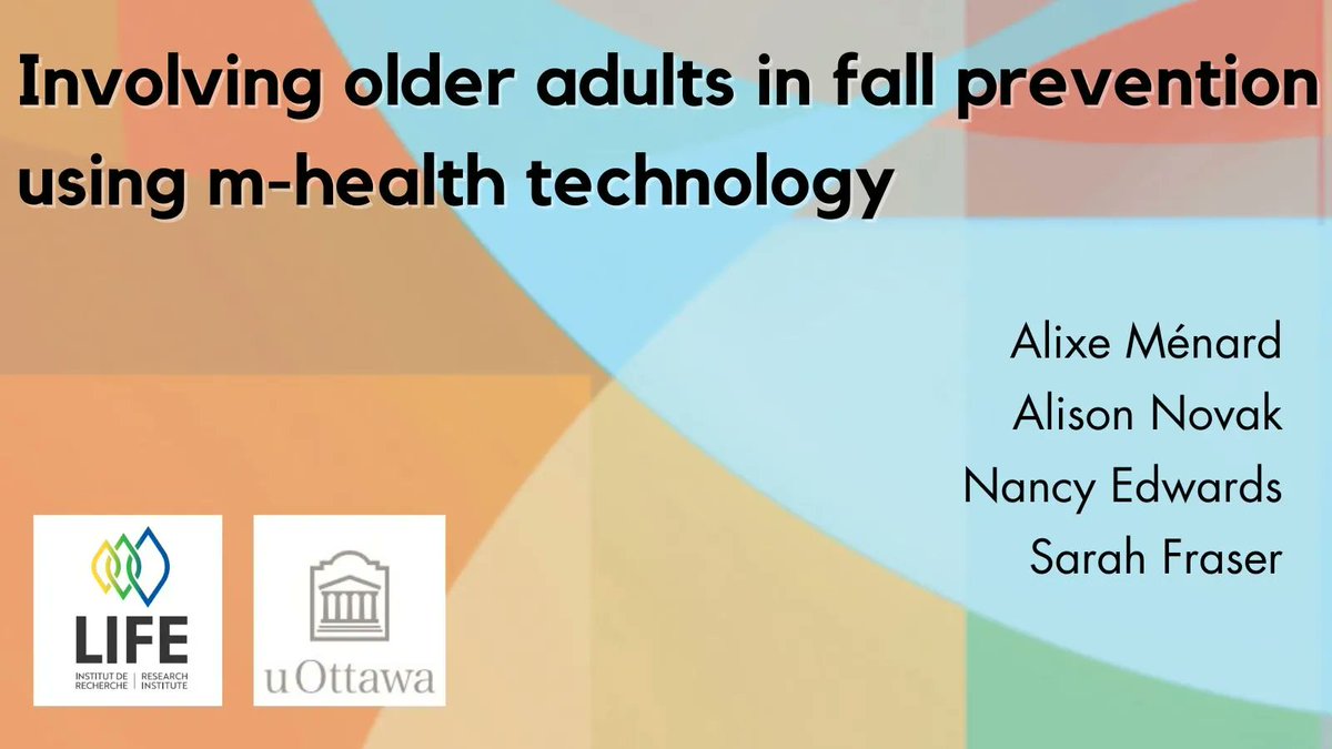 Contributor Spotlight: @alixevmenard, @NovakAlison, Nancy Edwards, and Sarah Fraser's chapter 'Involving older adults in fall prevention using m-health technology' can be found in 'Well-being In Later Life: The Notion of Connected Autonomy'. Buy it now:  https://t.co/NKYPSVestR https://t.co/8j9zK9nO6G