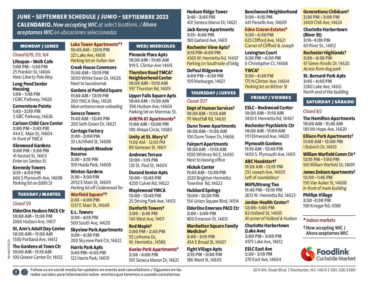 FoodlinkNY's tweet image. Hey, @CurbsideMarket  shoppers! 📣 We've got exciting news for you! Introducing our NEW SCHEDULE and NEW STOPS!  🛍️ Check out our schedule below ⬇️ #ExcitingNews  #NewSchedule #newstops