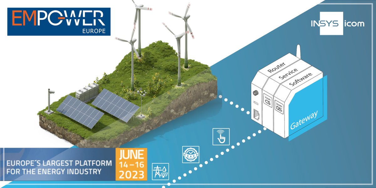 Wie funktioniert eine Vernetzung von Datenübertragung und Betriebssicherheit durch integrierte Lösungen? Mit INSYS icom! Treffen Sie uns vom 14. - 16. Juni auf der @ThesmarterE im Bereich EM-Power-Europe. Am Stand B5 – 129 erfahren Sie mehr! Tickets: bit.ly/3IRS7sO