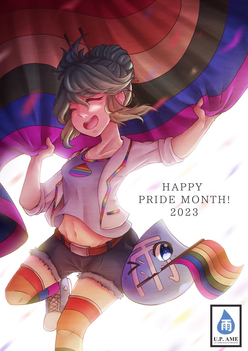 up_ame's tweet photo. "Hey Annie this one turned out great!" 

"Yeah, they timed the shot to when the wind was just right to let the flag flutter properly. I'm glad all the colors of the flag could be seen." https://t.co/zUWlw6Atix