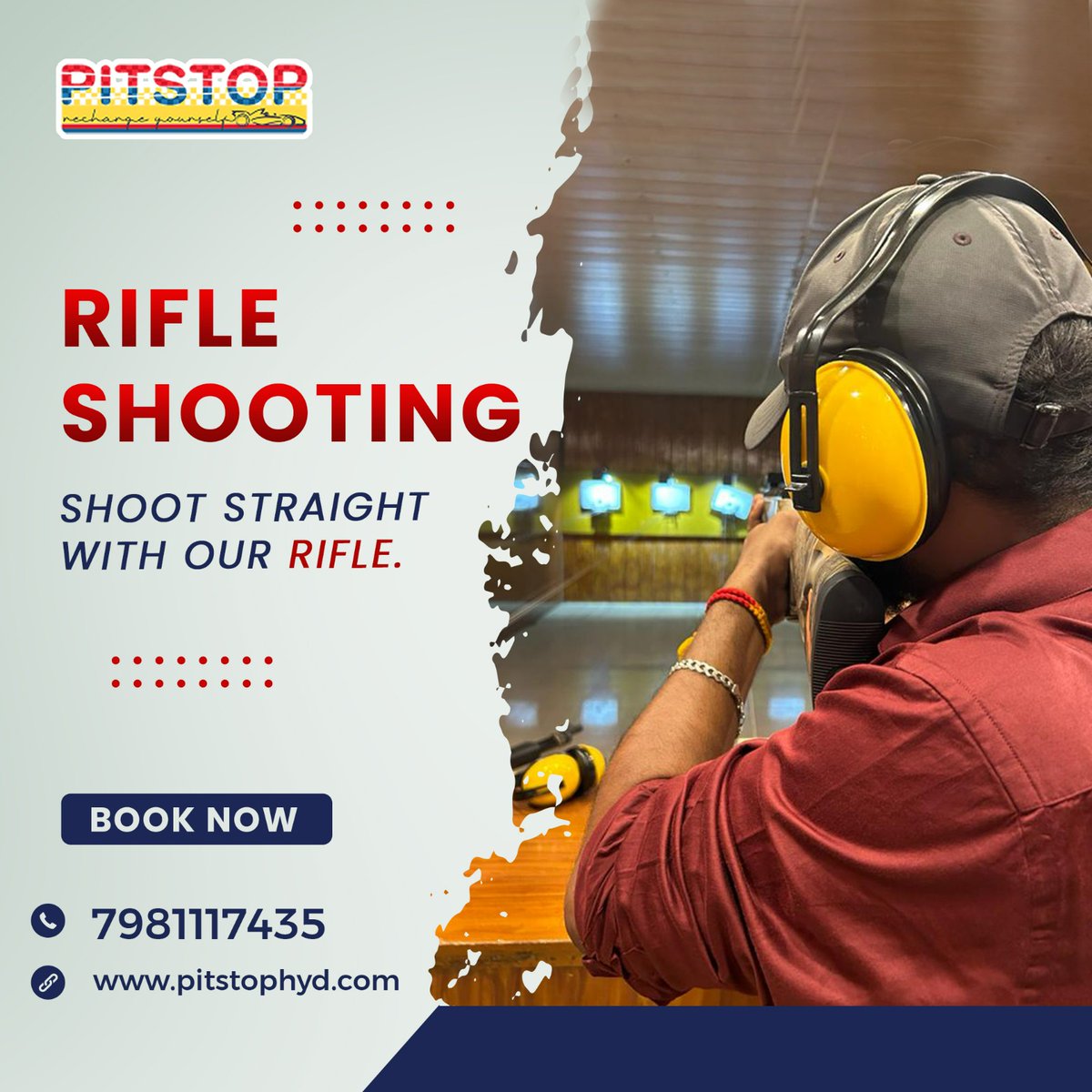 𝐑𝐈𝐅𝐋𝐄 𝐒𝐇𝐎𝐎𝐓𝐈𝐍𝐆 - 𝐏𝐈𝐓𝐒𝐓𝐎𝐏
Shoot straight with our rifle.

For Inquiries - 7981117435
Visit: pitstophyd.com
.
.
.
.
#pitstop #pitstophyderabad #rifleshooting #shootingchallenge #shooting #shootingtime  #hyderbaddiaries #NecklaceRoad #Hyderabad