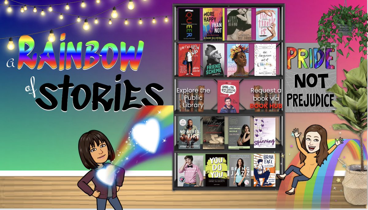 Wishing a very happy June to everyone! Even though books are due in your library now, you can still access our virtual displays and enjoy ebooks and audiobooks in Sora! Link in bio and Schoology. 📚❤️🎉🌈