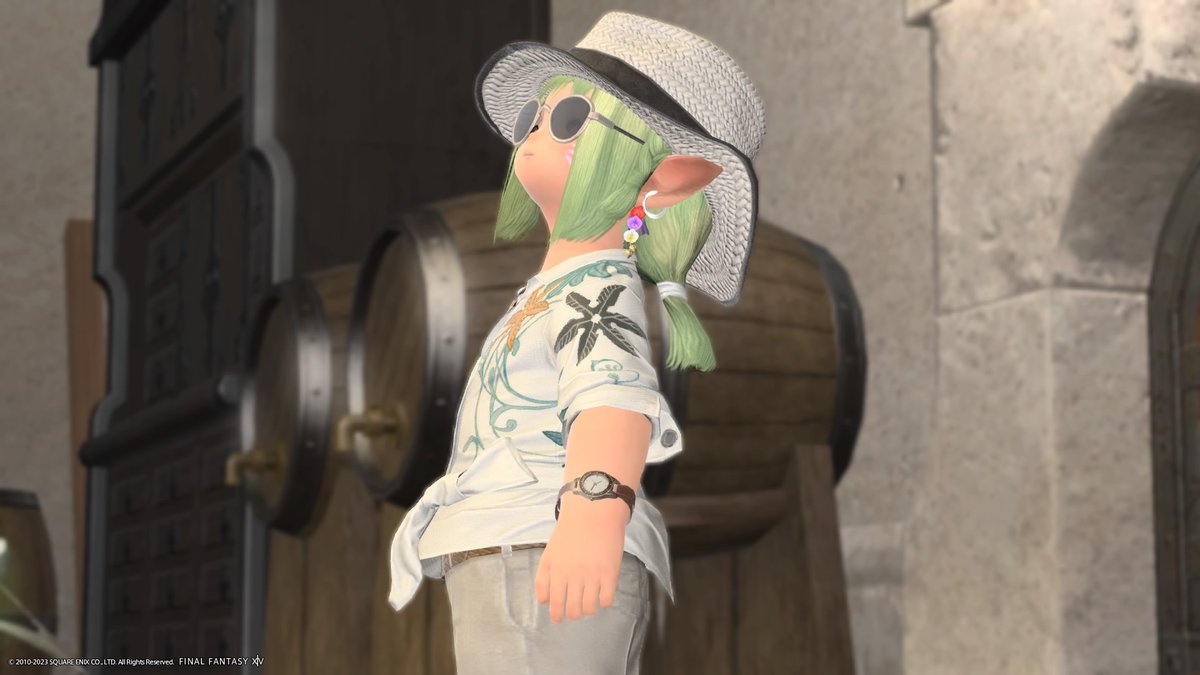 FF14「そういえばこれは無人島でもらった新しいハピハピ服とたまたま分館にいたグ族の方 #」|78k6@6.3完のイラスト