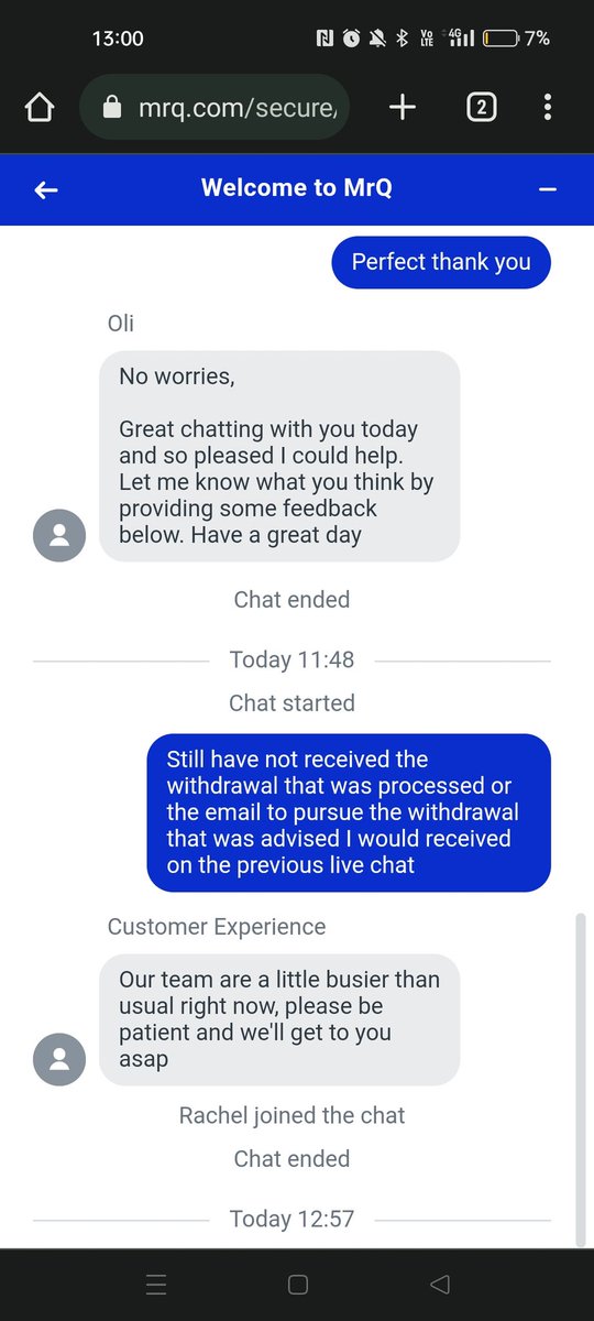 DavidBlack1091's tweet photo. @mrqbingo been waiting on my "approved" withdrawral for over a month now.

So far the bank holiday, coronation and even hot weather has been blamed but my withdrawal was approved 24/4 and still hasn't been received as of 1/06.

Tried live chat and they went offline on me 🤣!! https://t.co/kAZKudO2Oo