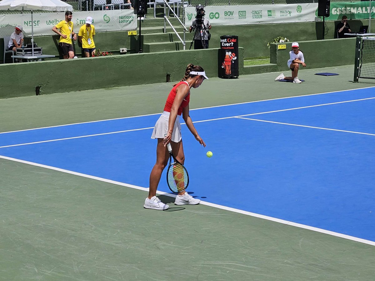MaltaSportsJA's tweet image. Francesca Curmi is through to the Women's Singles Final after beating 2-0 (6-2 6-1) Marie Weckerle from Luxembourg. She will now play Victoria Jimenez (Andorra) in the final which should be played tomorrow.
#GSSE2023
#supportourathletes