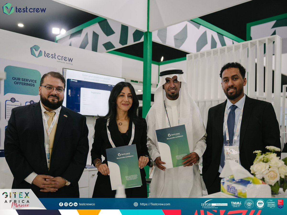 TestCrewCo's tweet photo. We're making waves at #GITEX Africa with our cutting-edge software testing solutions! Our team is thrilled to be at the event and showcase our expertise in digital quality assurance.
#GitexAfrica #TestCrew #DigitalTransformation #softwaretesting https://t.co/g2anaqw2qo