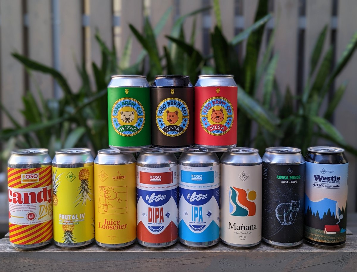 Every beer on tonight’s @osobrewco Tap Takeover taplist will also be in cans to take away: 🐻🍑🍾🍑🐻 • Frutal IV • Mesa • Osezno • Ursa Minor • Westie • Mañana • Juice Loosener • La Leche IPA: Mosaic + Ekuanot • La Leche DIPA: Citra + Idaho 7 • Candy • Tinta