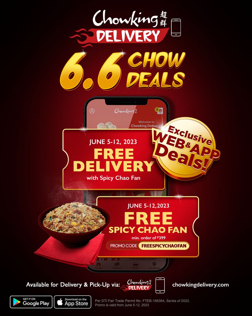 Chowking 超群 on Twitter "6.6 CHOW DEALS exclusively on Chowking