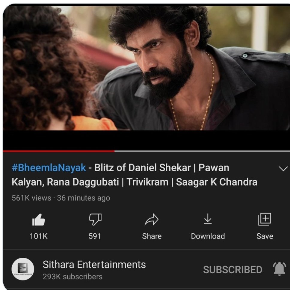 100k liked glimpses time

Rana's #DanielShekar : 36 min
FMs #GunturuKaaram : 44 min 🔥