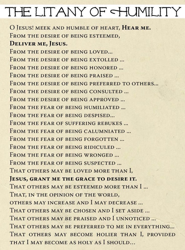 BishStrickland's tweet image. As we begin this month of the Sacred Heart of Jesus let us reflect on the profound humility of our Lord &amp;amp; Savior. I encourage all of us to pray this Litany of Humility throughout this month &amp;amp; allow ourselves to be challenged by it. Jesus lives each of these qualities perfectly.