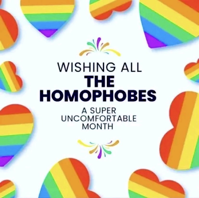 I hope all the homophobes and TERFs out there are miserable every single day this month. 😘 🏳️‍🌈