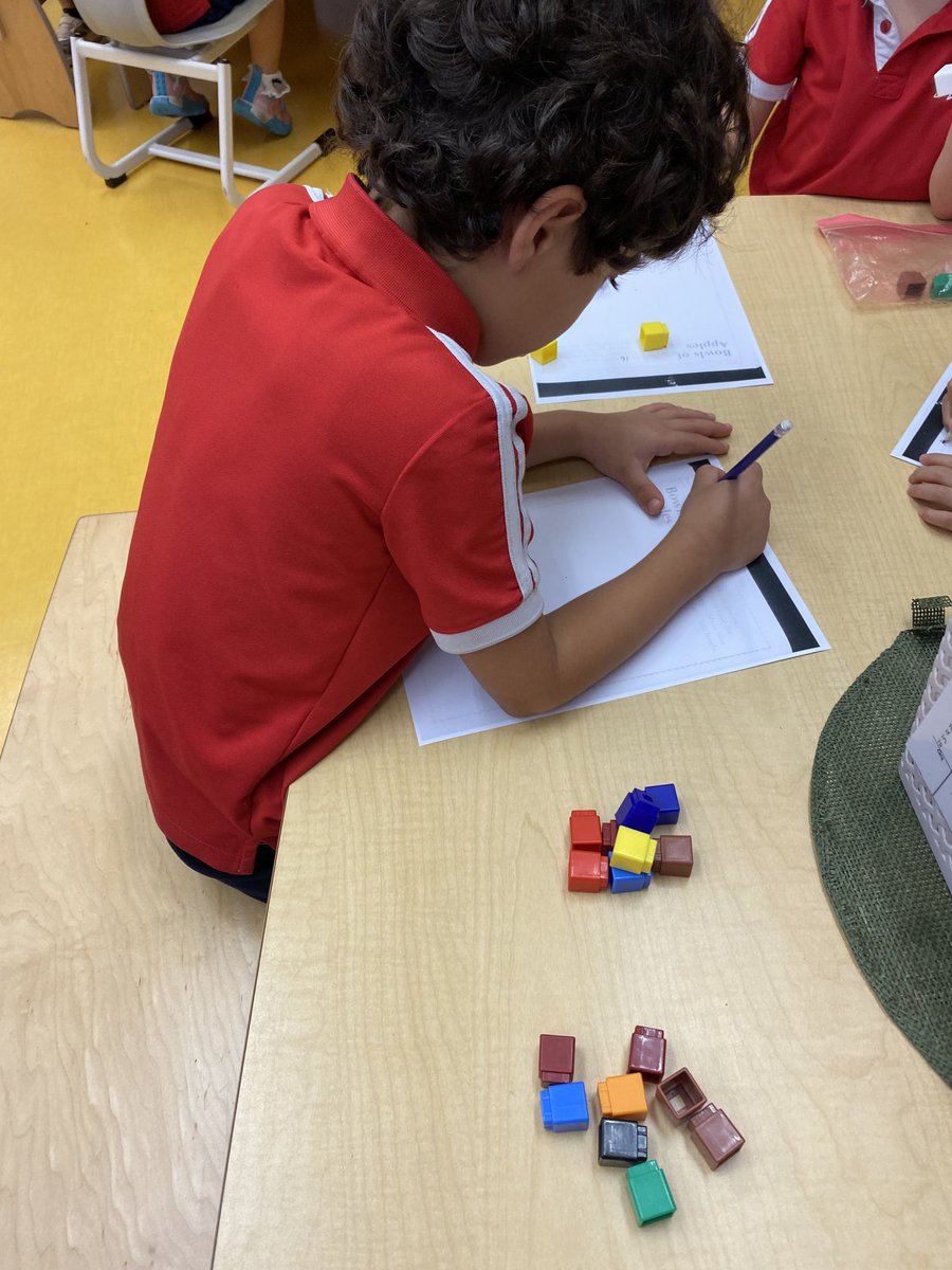 ClareHibbard's tweet image. KG2 stretching their math thinking. 16 apples, how many bowls? How many ways? These kiddos always amaze me 💗with their higher level thinking ⁦@DAAElementary⁩