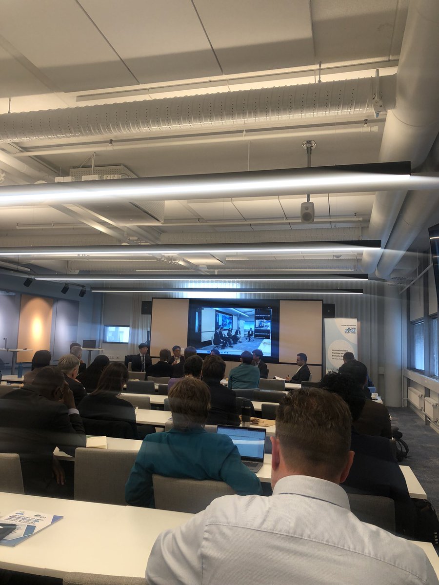 ZambiaMfg's tweet photo. This afternoon, we enjoying a session at @SitraFund on international best practices on circular economy road maps - the case of Vietnam. 

Happy that Zambia Environmental Management Agency and Ministry of Green Economy are present. 

#WCEF2023 #CircularEconomy #Sustainability https://t.co/3JbRmI7h7V