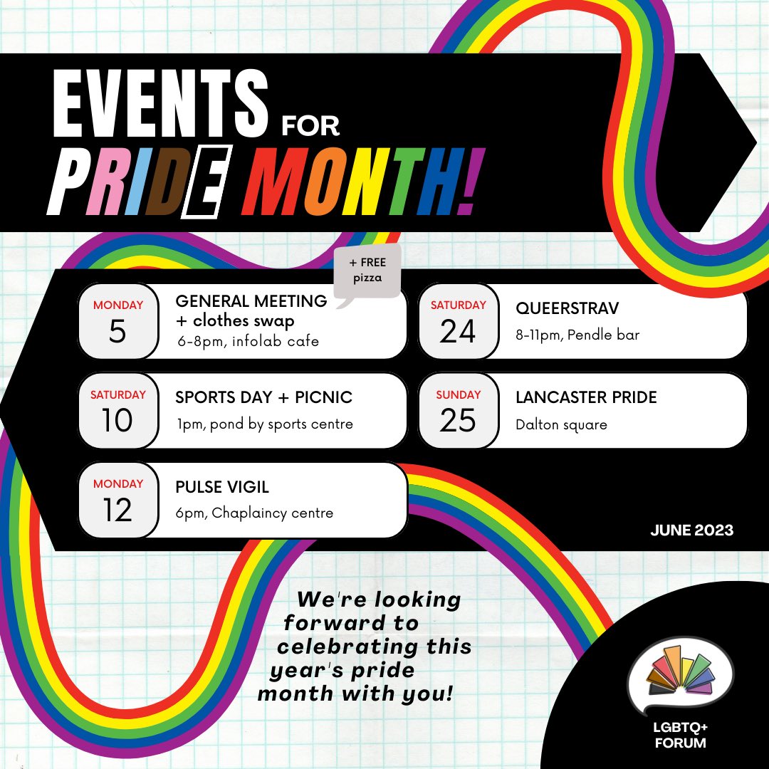 Happy Pride Month!! 🏳️‍🌈🏳️‍⚧️✨ 

We are pleased to announce our list of events for Pride! 🩷