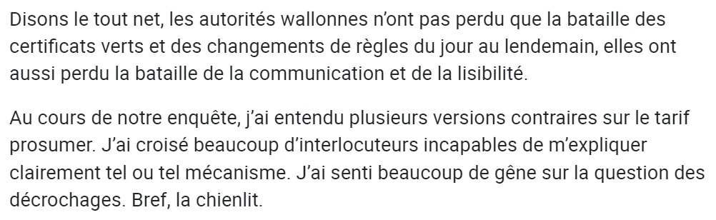 Nous n'aurions pu le décrire mieux que #BenjaminMaréchal dans @sudinfo_be...
Toujours un dossier très spécial et génant ce #photovoltaique.
#walgov
sudinfo.be/id671416/artic…