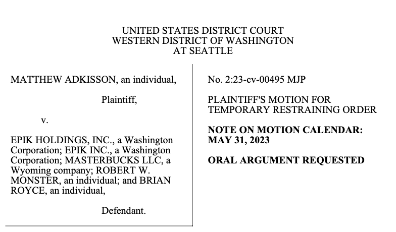 John Berryhill on X: "As anticipated, Epik (WA) planned to move its assets  to a Wyoming corp. in order to leave its victims holding the bag... Raft of  new filings in Adkisson