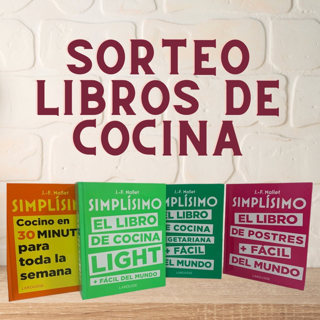 ¡¡SORTEAZO!!
¿Quieres conseguir uno de los 4 libros de la colección Simplísimo que sorteamos?

Para participar:
- ❤️ y RT
- Comenta tu plato simple preferido.
- Síguenos en Tw

Hasta el domingo 4 a las 0h, el martes haremos el sorteo y anunciamos ganadores. 
(Válido en España)