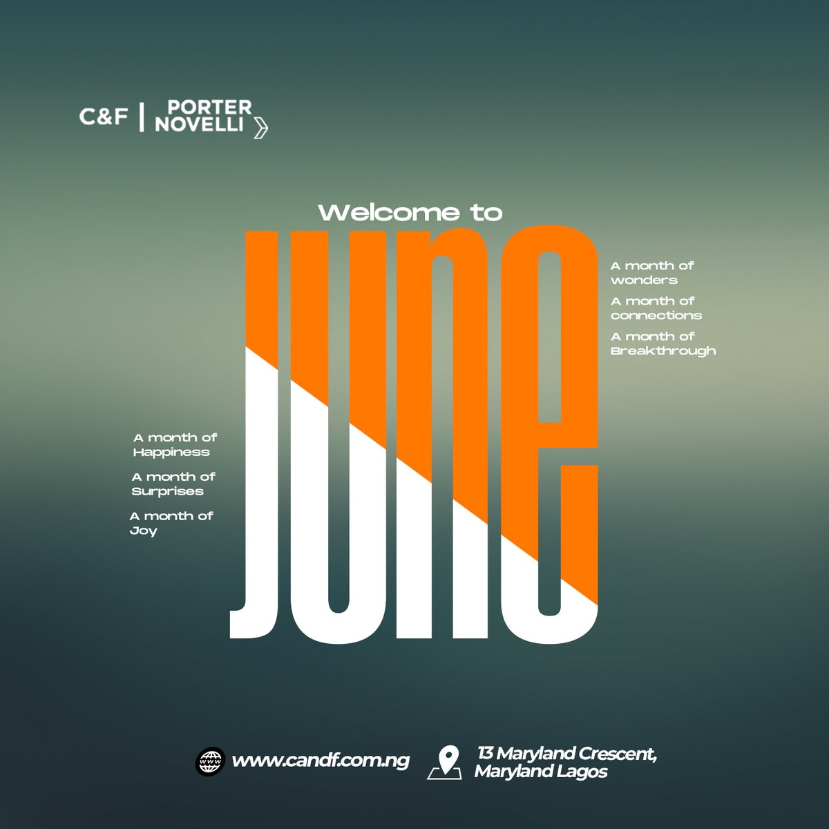 CandFPN's tweet photo. Happy New Month Folks!!!
As we welcome the new month of June, let's embrace the opportunity for new beginnings and a fresh start. 
May this month bring you hope, joy, and success in all your endeavors.
#C&amp;FPorterNovelli
#HappyNewMonth
#staypositive
#newhope https://t.co/j5wrTYnYry