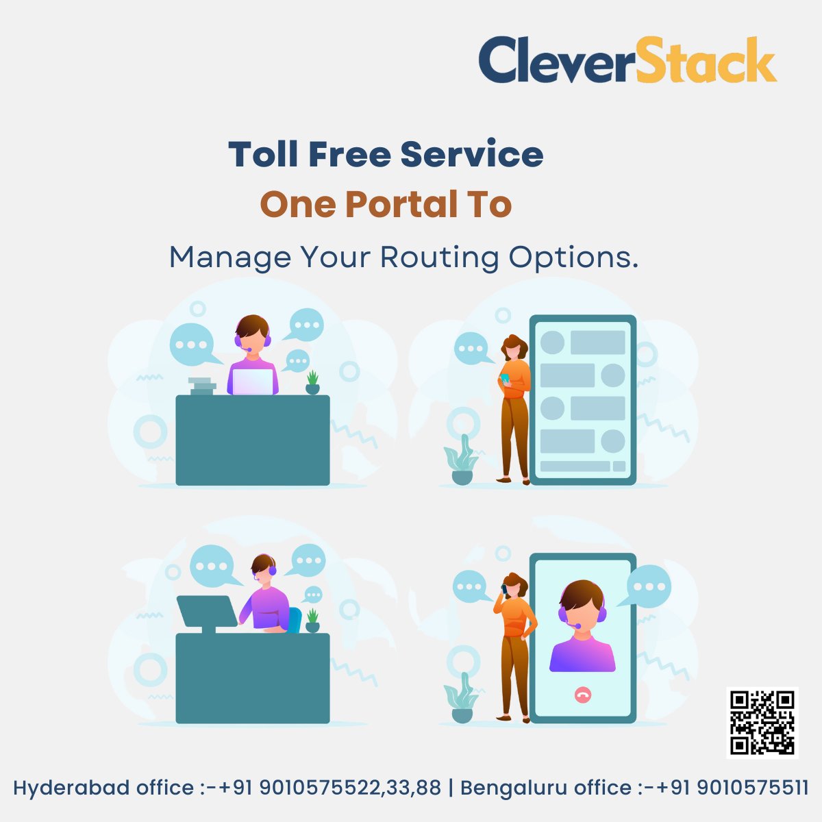 clever_stack's tweet image. Toll Free Service
One Portal To
Manage Your Routing Options.
cleverstack.in
Hyderabad office :-+91 9010575522,33,88 | Bengaluru office :-+91 9010575511
#cleverstack #technodreams #BestCloudTelephonyServiceProviderinIndia #cloudtelephonyservice #cloudtelephony