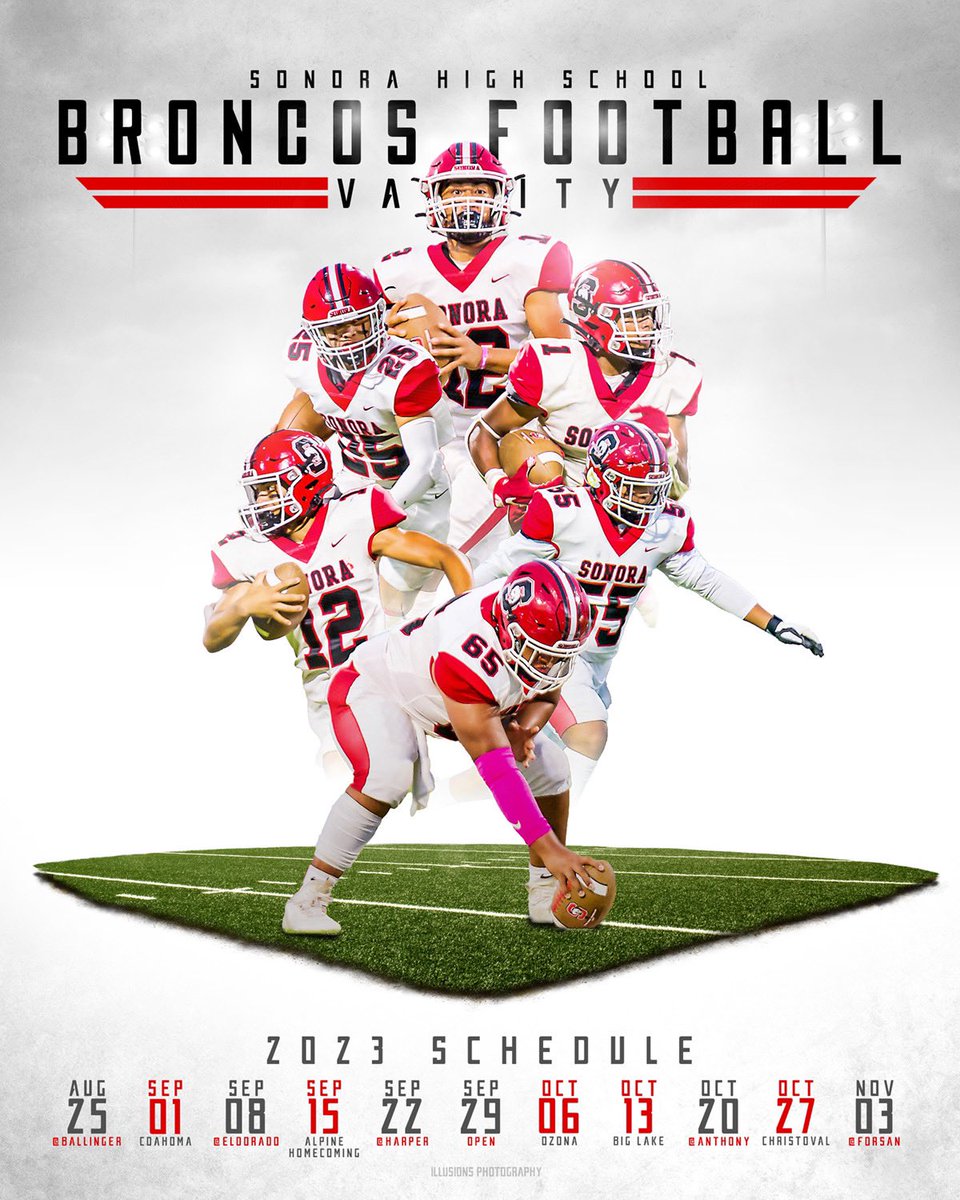 Sonora Bronco football schedule.