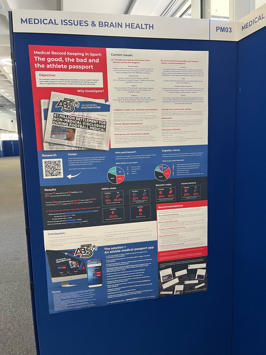WLSolutionsLtd's tweet photo. Branding is our thingggg! โ
โ
We loved how our booth turned out for #IsoK23 and we even got to incorporate our realm of clients in the design!
Spot the poster we designed for @AB3Medical's awesome research on Medical Notekeeping in Sport ๐.
Presenting your research at an upcoming conference? Contact us to rustle up a showstopping Poster or PowerPoint design โก.