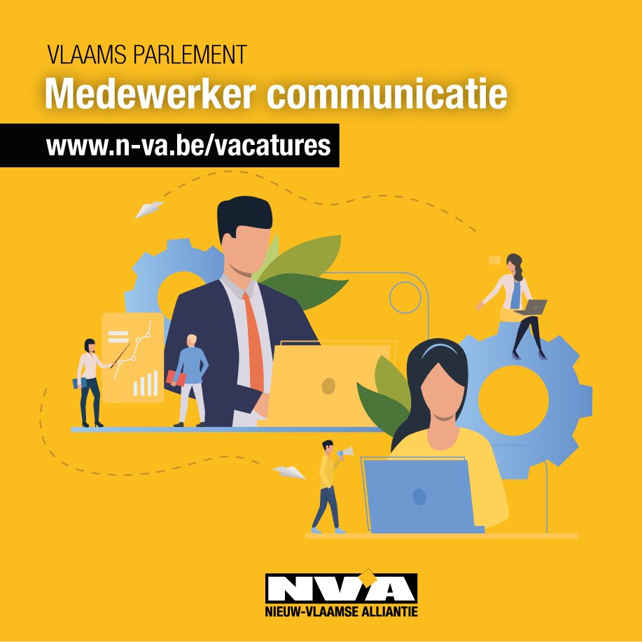 De N-VA-fractie in het Vlaams Parlement is op zoek naar een communicatiemedewerker om het communicatieteam te versterken.

Interesse? Lees de volledige functiebeschrijving of solliciteer: vacatures.n-va.be