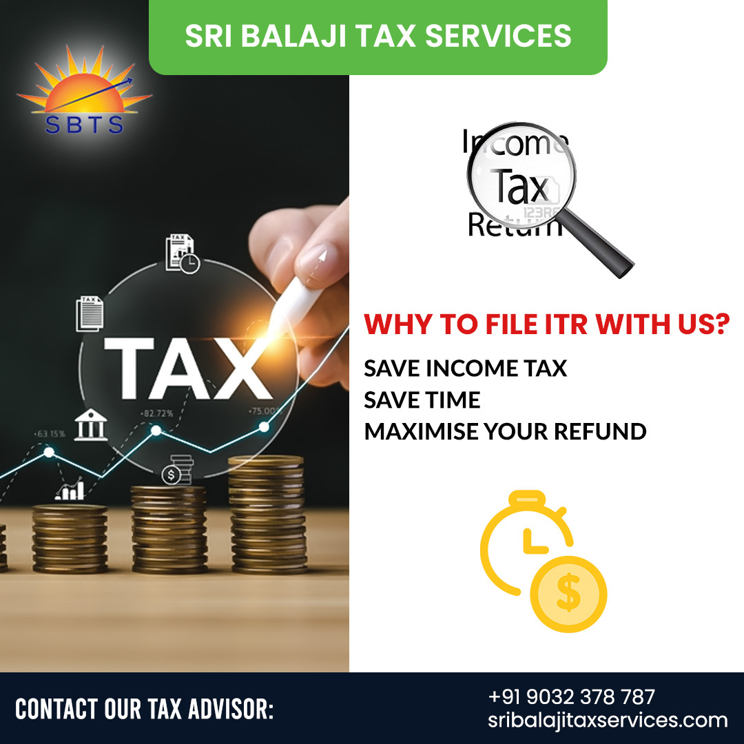Why File ITR With SriBalajiTaxServices?

#incometax #taxseason #taxes #taxreturns #taxprep #taxplanning #taxprofessional #taxhelp #taxadvisor #taxrefund #taxcode #taxlaw #taxation #taxseason2022 #taxfiling #taxstrategy #taxsavings #taxdeductions #taxcredit