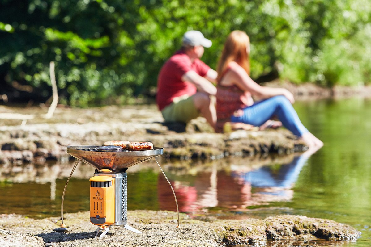 New month, new fireside location.🏕️🔥 Biolite is the perfect lightweight cooking appliance for days out by the river. Our Flamers and kindling will cook up the most scrumptious lunch! “