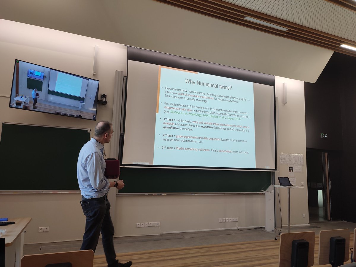 Dirk Drasdo from <a href="/Inria/">Inria</a> gives his talk "Towards a digital liver twin - and where the immune system matters". 
#DigitalTwinWorkshop23 #BuildingImmuneDigitalTwins