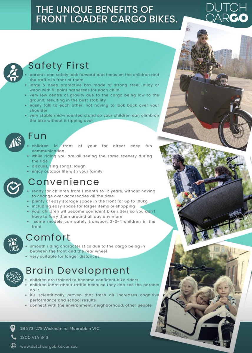 mattroot80's tweet image. When parents at school ask:

“what’s it like having a front box cargo bike?”

I might just hand out this flyer from Dutch Cargo - it’s a perfect summary!

Read the list of benefits and start your shopping here dutchcargobike.com.au