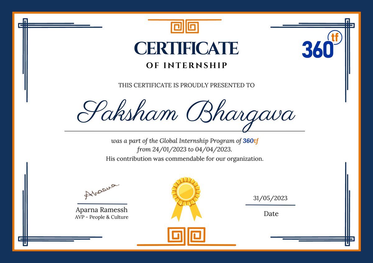 Hello Everyone 👋, I'm glad to share that I have successfully completed my Internship 🥇 in Digital Marketing at @360tf and now I am happy to announce that I have been offered FTE as Digital Marketing Associate. 😇
 
#DigitalMarketing #InternshipExperience #360tf