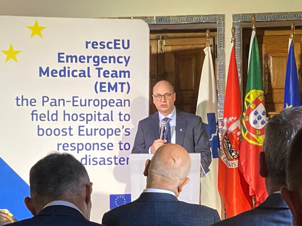 Following on the <a href="/EU_Commission/">European Commission</a> recently signed grant agreement w/🇧🇪🇫🇷🇩🇪🇮🇹🇱🇺🇵🇹🇷🇴🇹🇷to develop the #REScEU Emergency Medical Team, the kick-off meeting took place in #Cascais w/participation of a🇱🇺 delegation. This ambitious project aims to be one of the most advanced in the world.