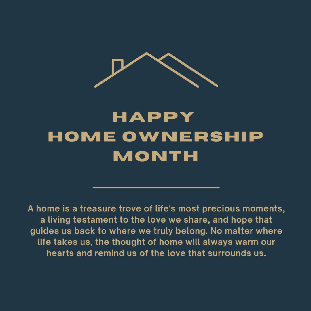 Embrace the pride and joy of homeownership during National Homeownership Month, a time to appreciate the value of owning a place to call home. 

#HomeownershipMonth #DreamHome #CommunityBuilding #OwnYourFuture #HomeSweetHome