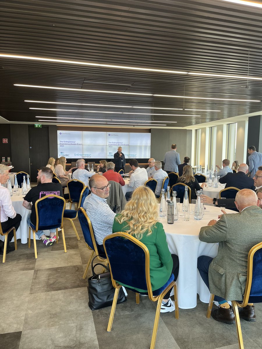 AxisBic's tweet photo. We are delighted to have @GrantThorntonIE Chief Economist Andrew Webb chat to @BroadlakePete - chatting ‘walkabout economics’ &amp; Collaboration &amp; Clusters at our Entrepreneur Experience Alumni event #Dublin #EntExp24 #EEAlumni23 https://t.co/Dd42Hdd6wt