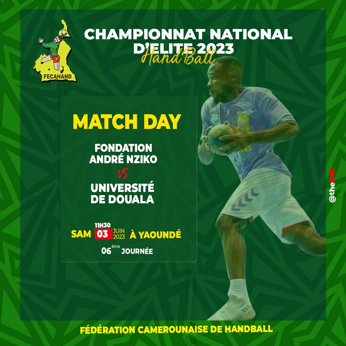 FecahandOfficie's tweet photo. CHAMPIONNAT NATIONAL D'ÉLITE
#Fecahand #championnatnational #handball #matchday https://t.co/9zedzkOqiC