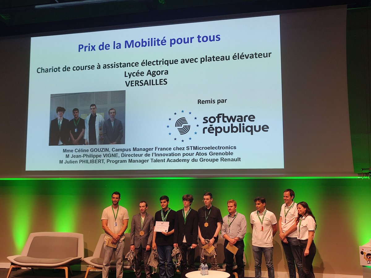 L'équipe du lycée de l'Agora de <a href="/villedeputeaux/">Ville de Puteaux</a> remporte le prix de la mobilité pour tous. Bravo aux élèves et aux enseignants ! 🎉 🏆#olympiadesSI