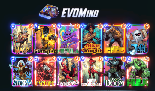 SkyeBlu74's tweet image. Looking for a fun and consistent #HighEvolutionary deck to play?

I&apos;m having solid success around 120 Infinite with this list I ripped from @KMBestMS 
#MarvelSnap @MarvelSnapZone @SnapDecks