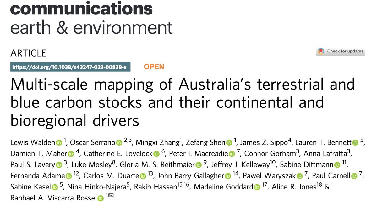 R.A. Viscarra Rossel (@raphvr) on Twitter photo Read our latest #research on multiscale #DSM of Australia’s terrestrial and blue C stocks published with <a href="/SpringerNature/">Springer Nature</a> in @Commsearth: rdcu.be/ddvvk. Thanks & well done <a href="/lewis__walden/">Lewis Walden</a> <a href="/oserranogras/">Oscar Serrano</a> <a href="/willamzhope/">Williamzhope</a> <a href="/ZefangShen/">Zefang Shen</a> & coauthors <a href="/CurtinEandA/">Curtin MLS</a> <a href="/CurtinUni/">Curtin University</a> <a href="/TERN_Aus/">TERN</a> Read our latest #research on multiscale #DSM of Australia’s terrestrial and blue C stocks published with <a href="/SpringerNature/">Springer Nature</a> in @Commsearth: rdcu.be/ddvvk. Thanks & well done <a href="/lewis__walden/">Lewis Walden</a> <a href="/oserranogras/">Oscar Serrano</a> <a href="/willamzhope/">Williamzhope</a> <a href="/ZefangShen/">Zefang Shen</a> & coauthors <a href="/CurtinEandA/">Curtin MLS</a> <a href="/CurtinUni/">Curtin University</a> <a href="/TERN_Aus/">TERN</a>