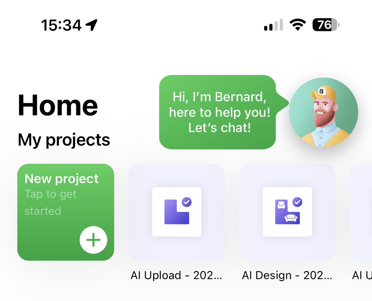 sheremetyev's tweet photo. We at #Planner5D keep updating & continue to enhance 'Bernard', a #ChatGPT based home design assistant. He guides users through renovation ideas, design tips, and explains how to make them a reality with our app. Your dream home is now just a chat away! #AI #HomeDesign" https://t.co/ikc82RrsdF