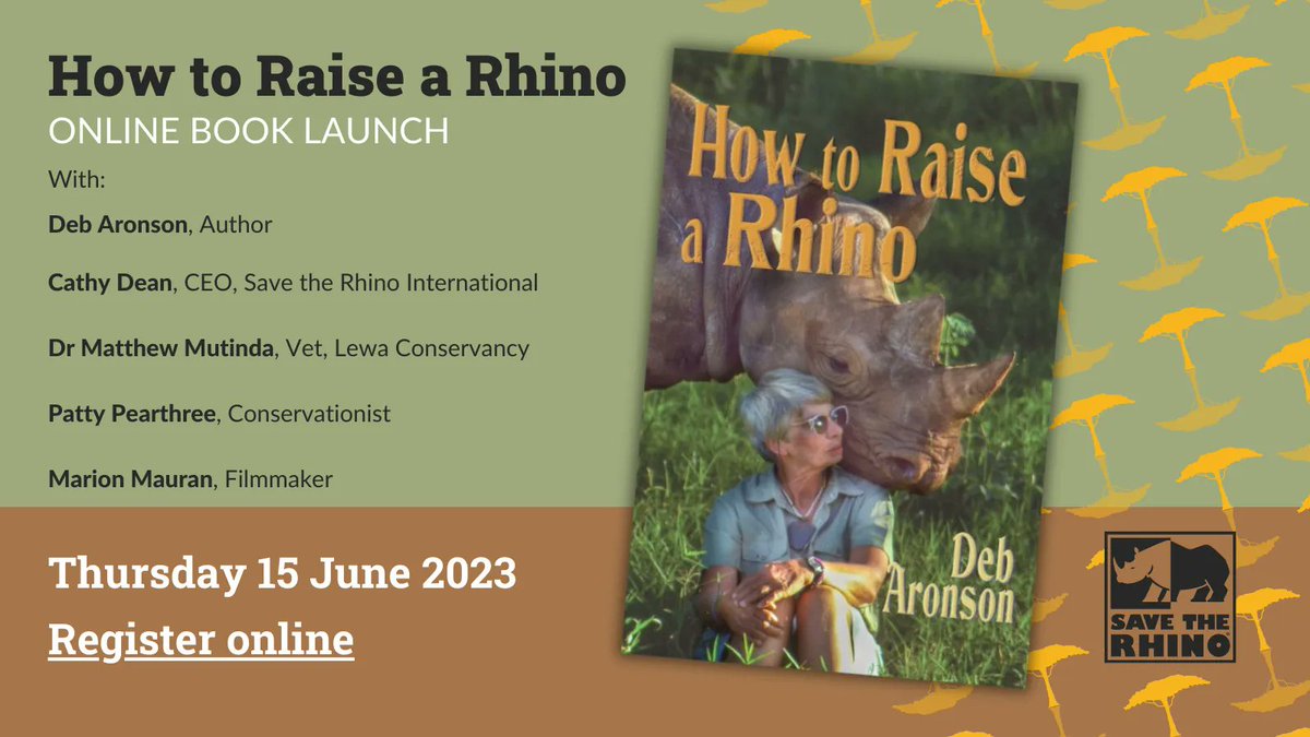 📆 How to Raise a Rhino

Join us as we celebrate Anna Merz's life by launching, How to Raise a Rhino, a book by Deb Aronson. Deb will be joined by Anna's friends and rhino experts to share their stories.

Register: buff.ly/3IUtLyv 

#AnnaMerz #Rhinoceros @LewaConservancy