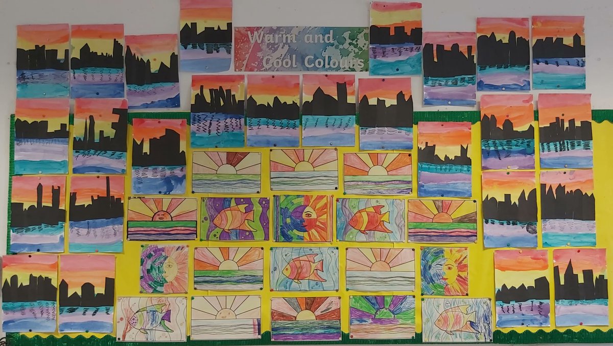 Tafira's Year 1 class has been learning about Warm and Cool colours in art. Over the last few weeks we have worked very carefully step by step to make these amazing cityscapes.