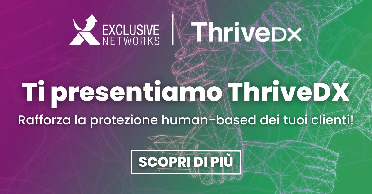 Oggi circa il 95% di tutti gli incidenti di #cybersecurity coinvolge il fattore umano.
Collaboriamo con @TDX_Enterprise  per portare a un livello superiore lo status del fattore umano nel settore della cybersecurity.
Scopri le soluzioni di #ThriveDX 👉lnkd.in/dD92AxqP
