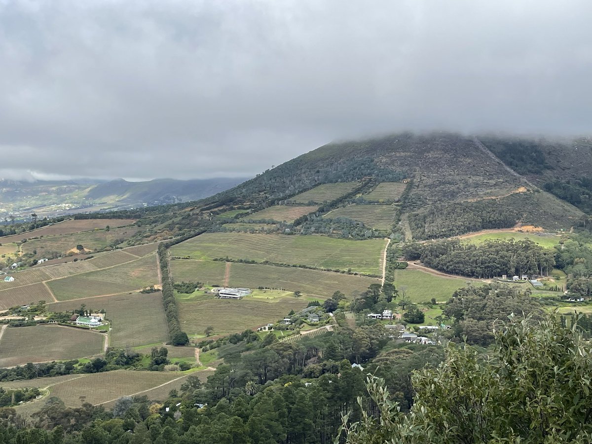 Todays hike offered superb views of @constantiaglen and @beauconstantia in the foreground and experiencing changing weather. 
#viticulture 
#terroir 
#constantiavalleywines