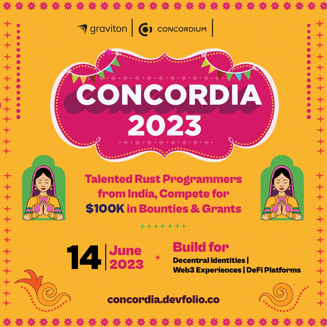 ganimtron_10's tweet image. Hello All,

I am planning to do a #RustChallenge to learn #Rust and deep dive into it.

Participating in #Concordia2023 Hackathon organized by @ConcordiumNet &amp;amp; @JoinGraviton will be my first step towards it.

👥Join me here : concordia.devfolio.co