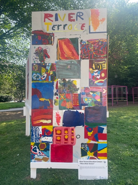 It was exciting to see <a href="/RiverTerraceEC/">River Terrace Education Campus</a> “This is River Terrace” mural on display at the <a href="/BuildingMuseum/">National Building Museum</a>.  This was Mr. Weiner and his students’ first year participating in our Transform DC event!  <a href="/dcpublicschools/">DC Public Schools</a>  <a href="/DCPSArts/">DCPS Arts</a>